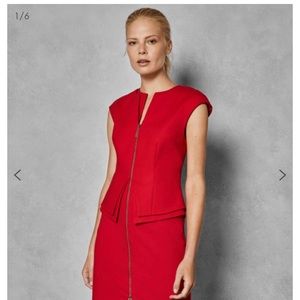 NWOT TES BAKER SZ 1 red zip dress